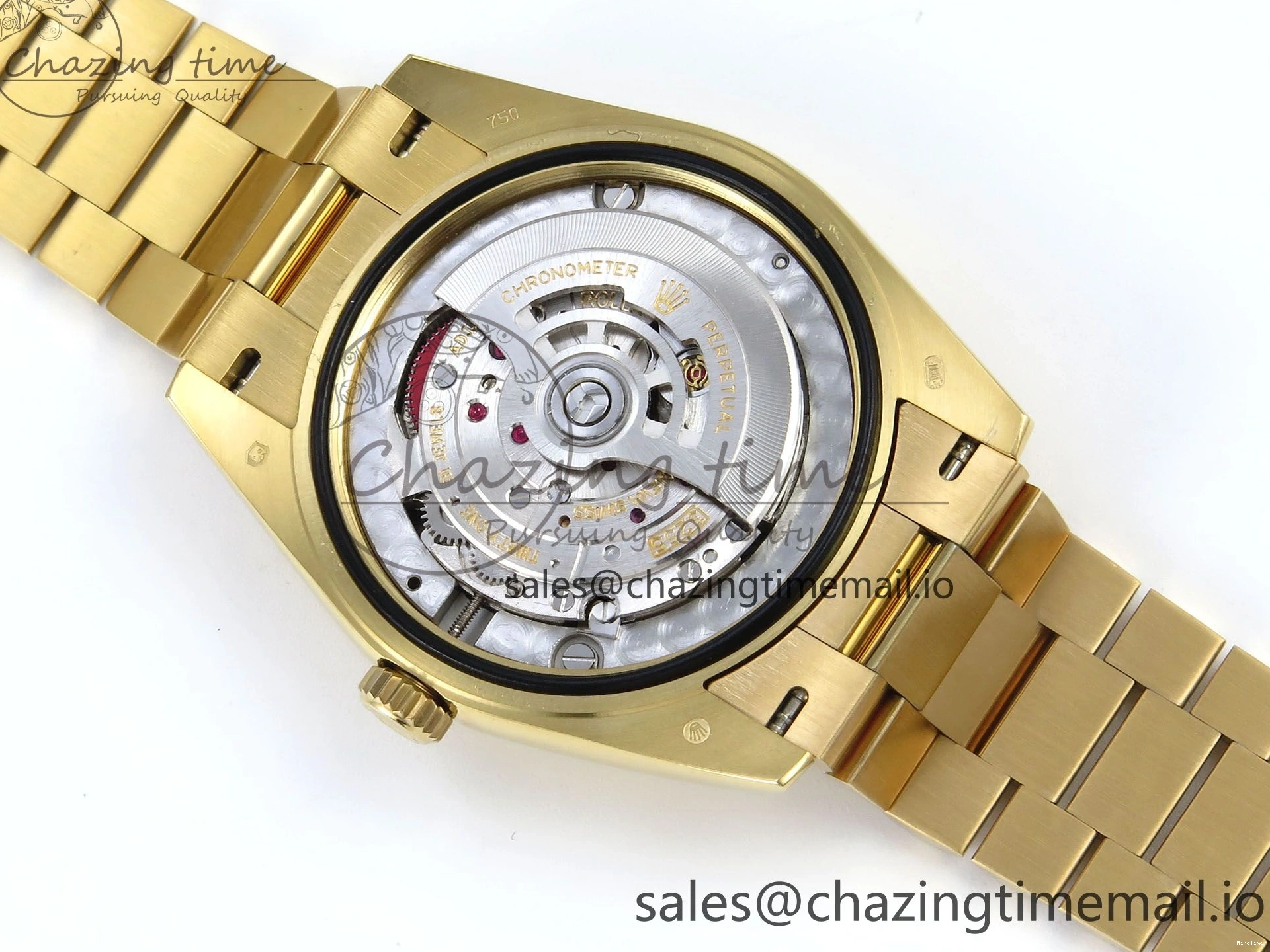 MiroTime 0129 Contemporary Day Date 128238 36mm YG KF 1:1 Best Edition YG Crystal Dial On President Bracelet A2836 (Gain Weight) 646